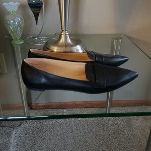 Black Pointed Toe Ballet Flats, sz 12 - New